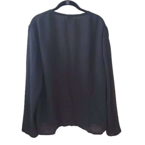 Eileen Fisher Black Long Sleeve Cardigan - Picture 3 of 8